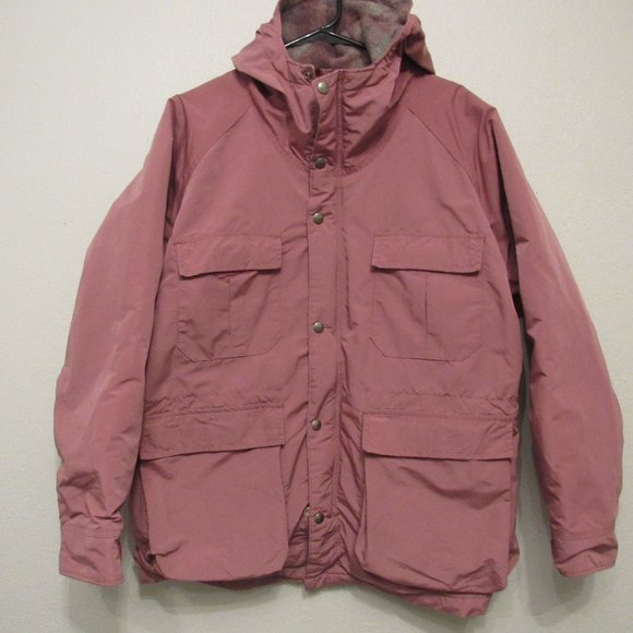 COPY - L.L. Bean Vintage Baxter State Dusty Pink Wool Plaid Lined Hooded Coat W… - Picture 1 of 9